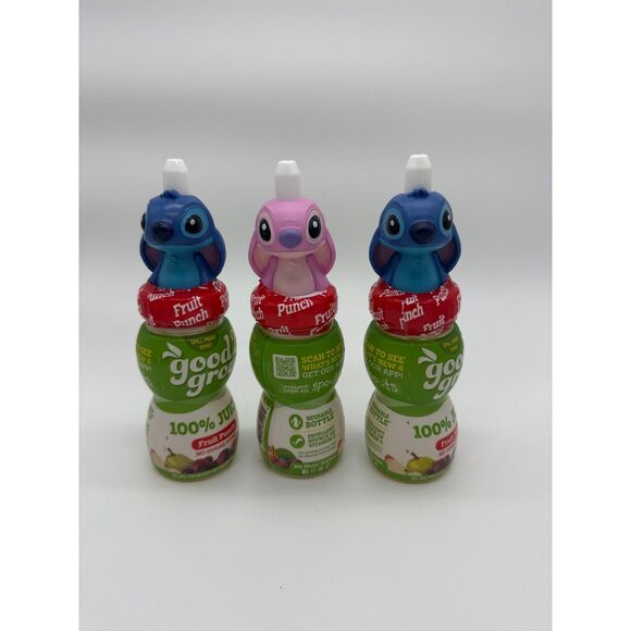 Good 2 Grow Juice Toppers Stitch & Angel Set of 3 NEW - Picture 1 of 2